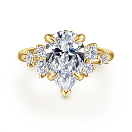 Alexa - 14K Yellow Gold Pear Shape Diamond Engagement Ring