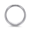 Alexander - 14K White Gold 8mm - Beveled Edge Men's Wedding Band in Satin Finish
