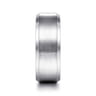 Alexander - 14K White Gold 8mm - Beveled Edge Men's Wedding Band in Satin Finish