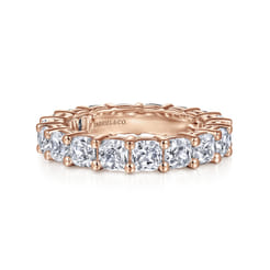 Alexi - 14K Rose Gold Cushion Cut Shared Prong Diamond Eternity Band