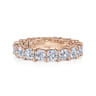 Eternity Band Wedding Ring in 14k Rose Gold with Cushion Cut Natural Diamond at Gabriel & Co.