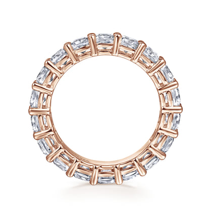 Alexi - 14K Rose Gold Cushion Cut Shared Prong Diamond Eternity Band
