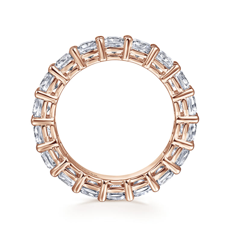 Eternity Band Wedding Ring in 14k Rose Gold with Cushion Cut Natural Diamond at Gabriel & Co. - Shot 2