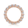 Eternity Band Wedding Ring in 14k Rose Gold with Cushion Cut Natural Diamond at Gabriel & Co.