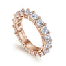 Eternity Band Wedding Ring in 14k Rose Gold with Cushion Cut Natural Diamond at Gabriel & Co.