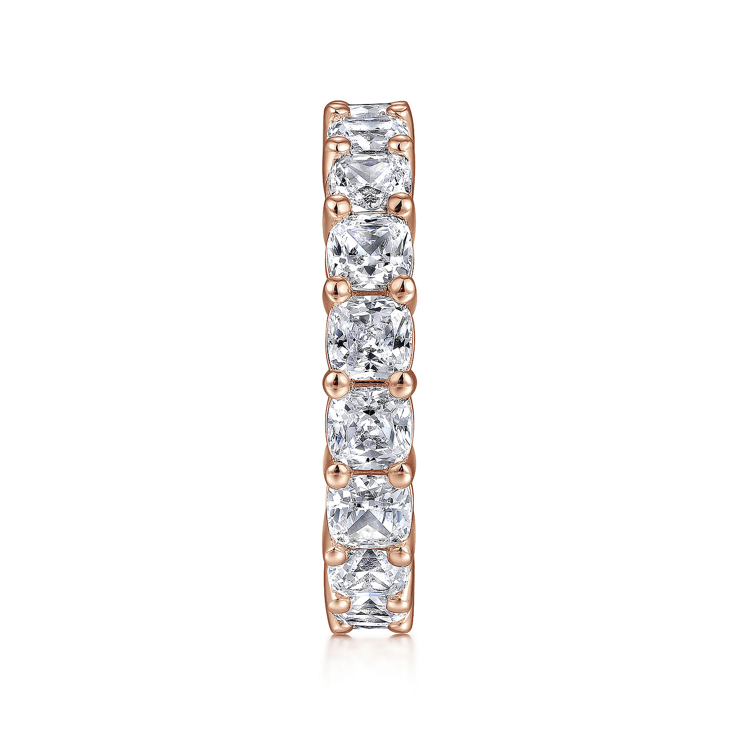 Alexi - 14K Rose Gold Cushion Cut Shared Prong Diamond Eternity Band