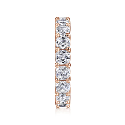 Alexi - 14K Rose Gold Cushion Cut Shared Prong Diamond Eternity Band