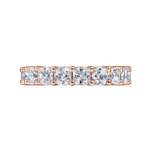 Alexi - 14K Rose Gold Cushion Cut Shared Prong Diamond Eternity Band