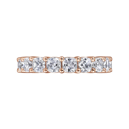 Alexi - 14K Rose Gold Cushion Cut Shared Prong Diamond Eternity Band