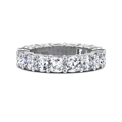 Alexi - 14K White Gold Cushion Cut Shared Prong Diamond Eternity Band
