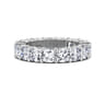 Eternity Band Wedding Ring in 14k White Gold with Cushion Cut Natural Diamond at Gabriel & Co.