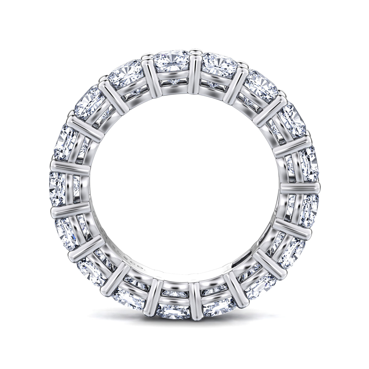 Eternity Band Wedding Ring in 14k White Gold with Cushion Cut Natural Diamond at Gabriel & Co. - Shot 2