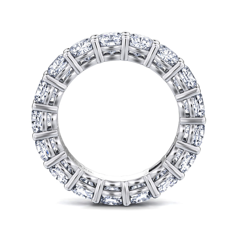 Eternity Band Wedding Ring in 14k White Gold with Cushion Cut Natural Diamond at Gabriel & Co. - Shot 2
