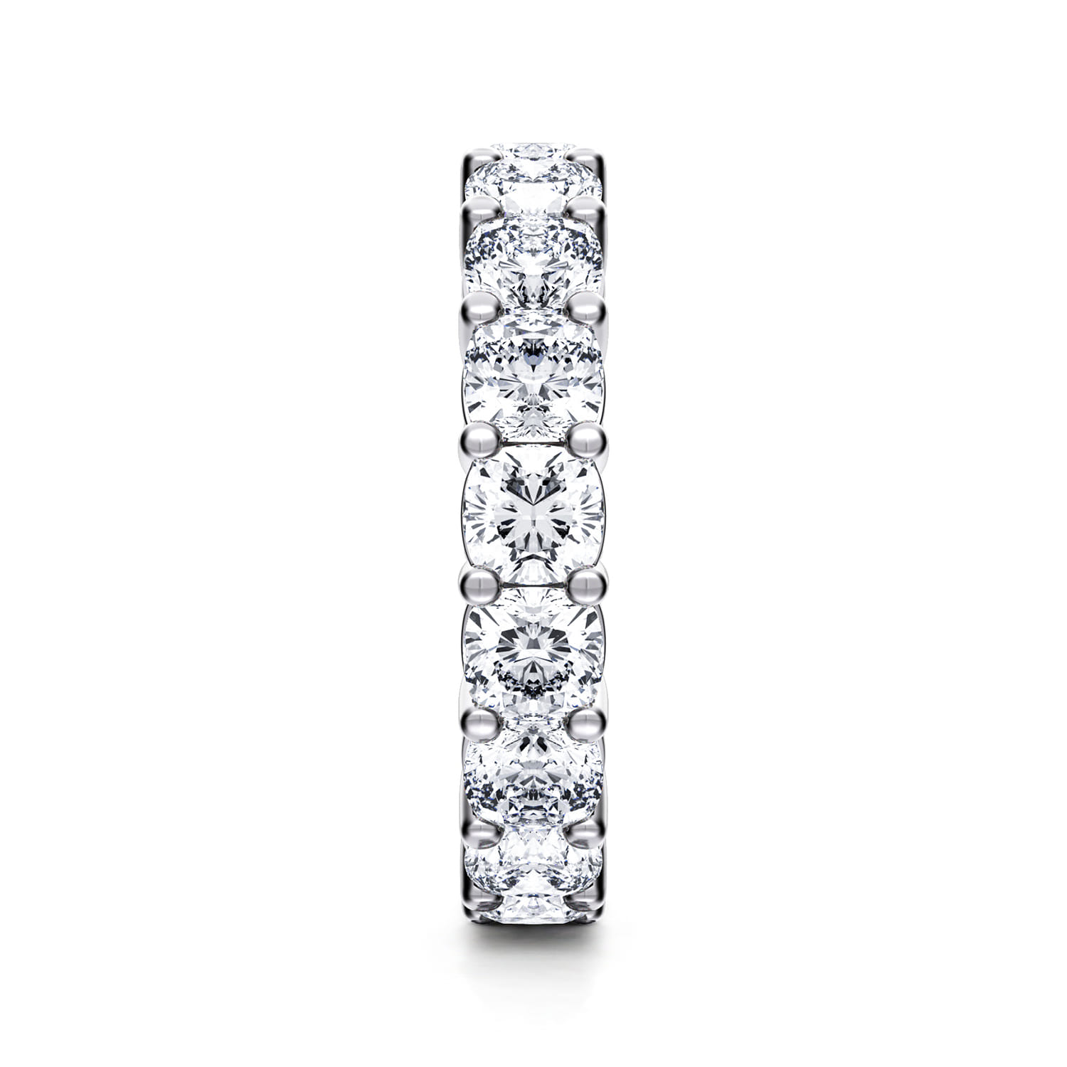 Eternity Band Wedding Ring in 14k White Gold with Cushion Cut Natural Diamond at Gabriel & Co. - Shot 4