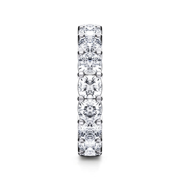 Eternity Band Wedding Ring in 14k White Gold with Cushion Cut Natural Diamond at Gabriel & Co. - Shot 4