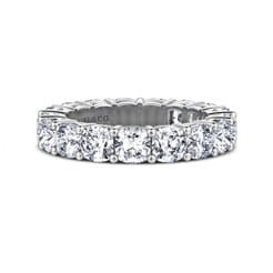 Alexi - 14K White Gold Cushion Cut Shared Prong Diamond Eternity Band
