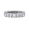 Eternity Band Wedding Ring in 14k White Gold with Cushion Cut Natural Diamond at Gabriel & Co.