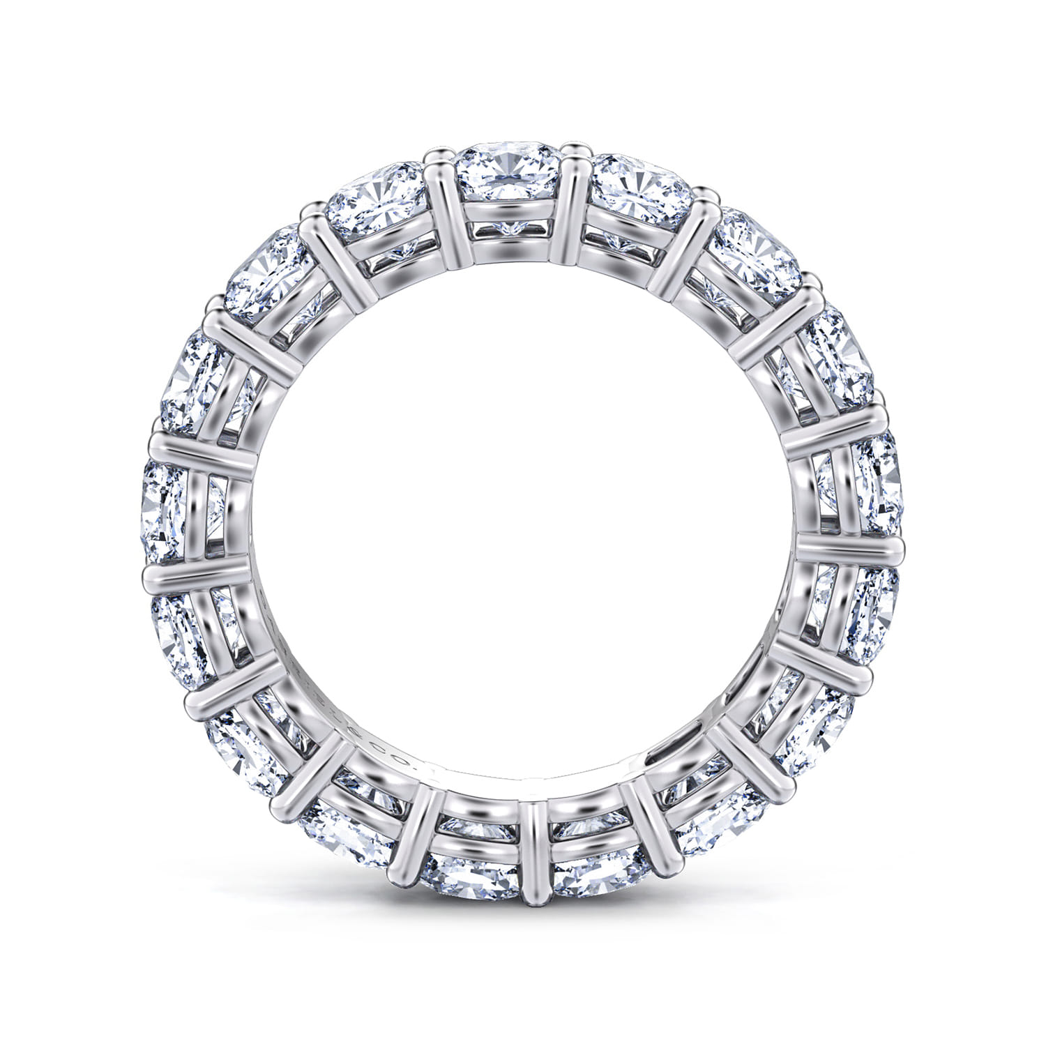 Eternity Band Wedding Ring in 14k White Gold with Cushion Cut Natural Diamond at Gabriel & Co. - Shot 2
