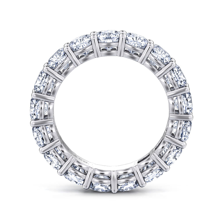 Eternity Band Wedding Ring in 14k White Gold with Cushion Cut Natural Diamond at Gabriel & Co. - Shot 2