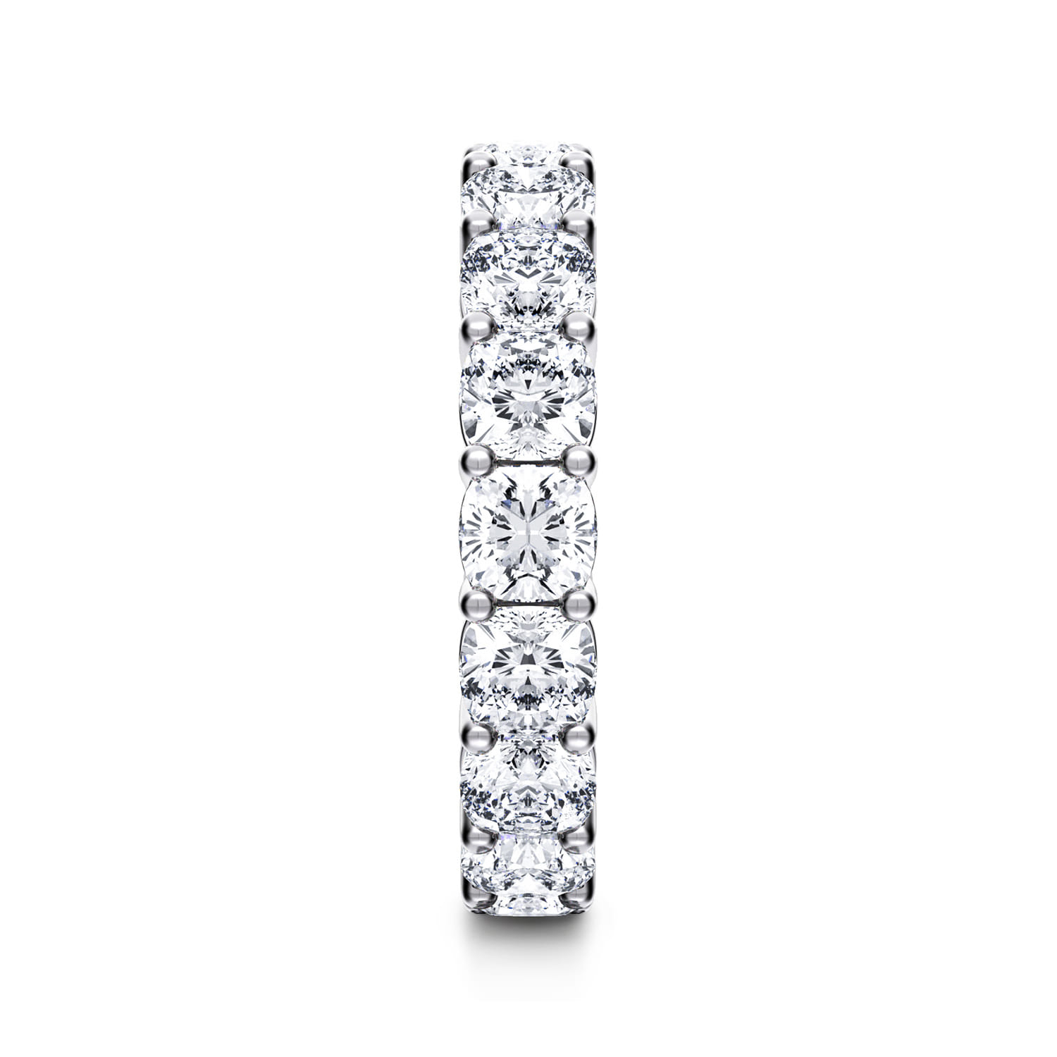 Eternity Band Wedding Ring in 14k White Gold with Cushion Cut Natural Diamond at Gabriel & Co. - Shot 4