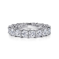 Alexi - 14K White Gold Cushion Cut Shared Prong Diamond Eternity Band