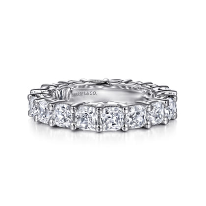 Alexi - 14K White Gold Cushion Cut Shared Prong Diamond Eternity Band