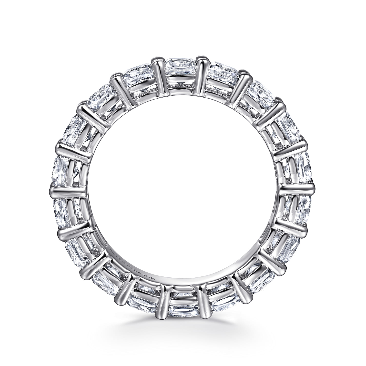 Eternity Band Wedding Ring in 14k White Gold with Cushion Cut Natural Diamond at Gabriel & Co. - Shot 2