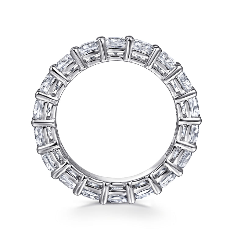 Eternity Band Wedding Ring in 14k White Gold with Cushion Cut Natural Diamond at Gabriel & Co. - Shot 2