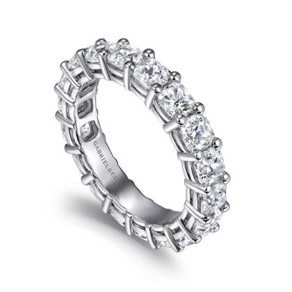 Alexi - 14K White Gold Cushion Cut Shared Prong Diamond Eternity Band