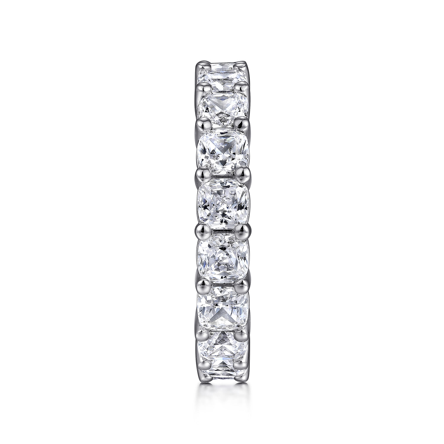 Eternity Band Wedding Ring in 14k White Gold with Cushion Cut Natural Diamond at Gabriel & Co. - Shot 4