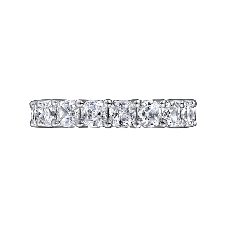 Eternity Band Wedding Ring in 14k White Gold with Cushion Cut Natural Diamond at Gabriel & Co. - Shot 6