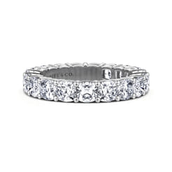 Alexi - 14K White Gold Cushion Cut Shared Prong Diamond Eternity Band
