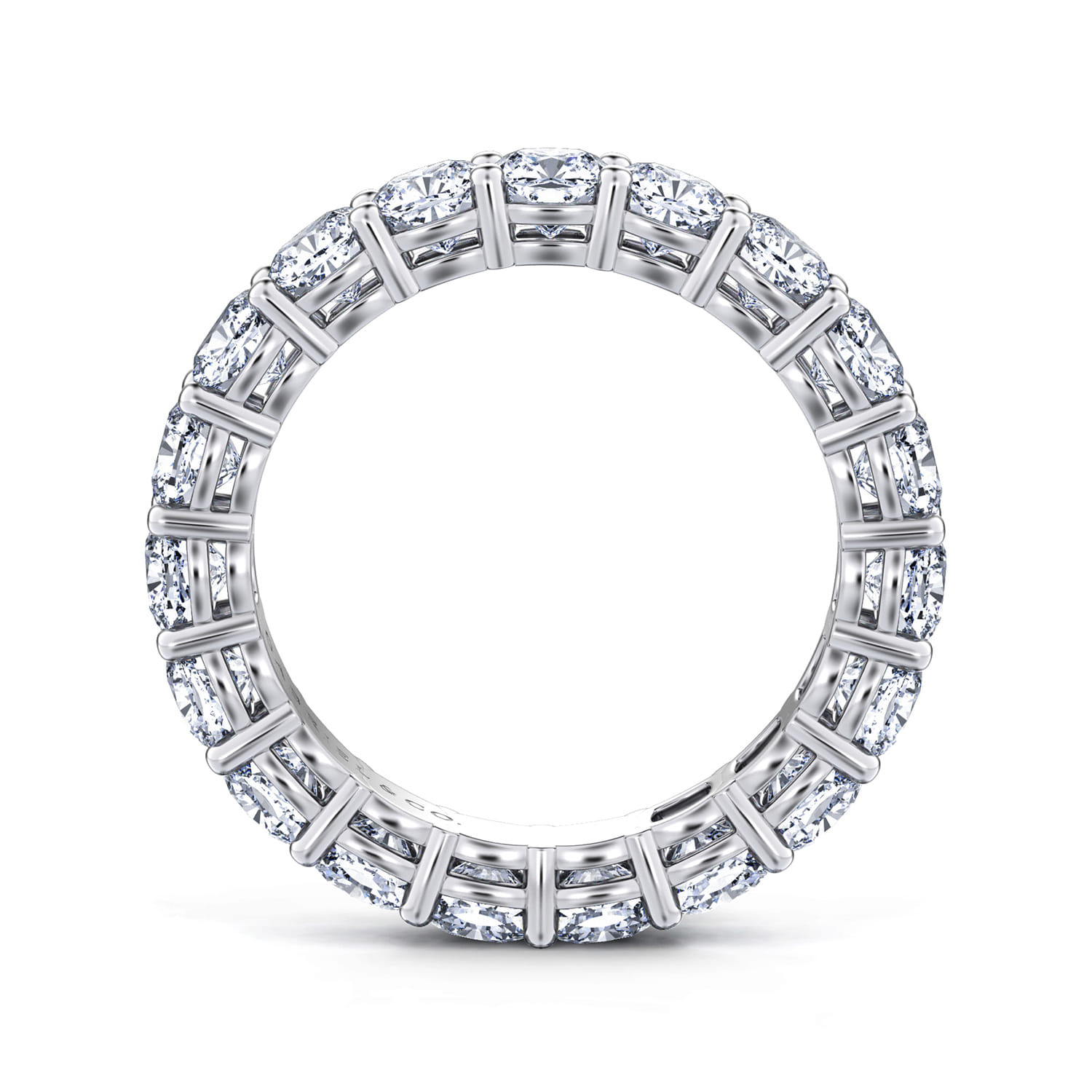 Eternity Band Wedding Ring in 14k White Gold with Cushion Cut Natural Diamond at Gabriel & Co. - Shot 2