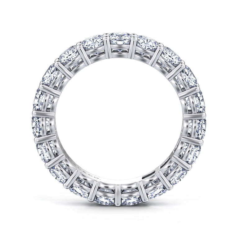 Eternity Band Wedding Ring in 14k White Gold with Cushion Cut Natural Diamond at Gabriel & Co. - Shot 2