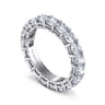 Eternity Band Wedding Ring in 14k White Gold with Cushion Cut Natural Diamond at Gabriel & Co.