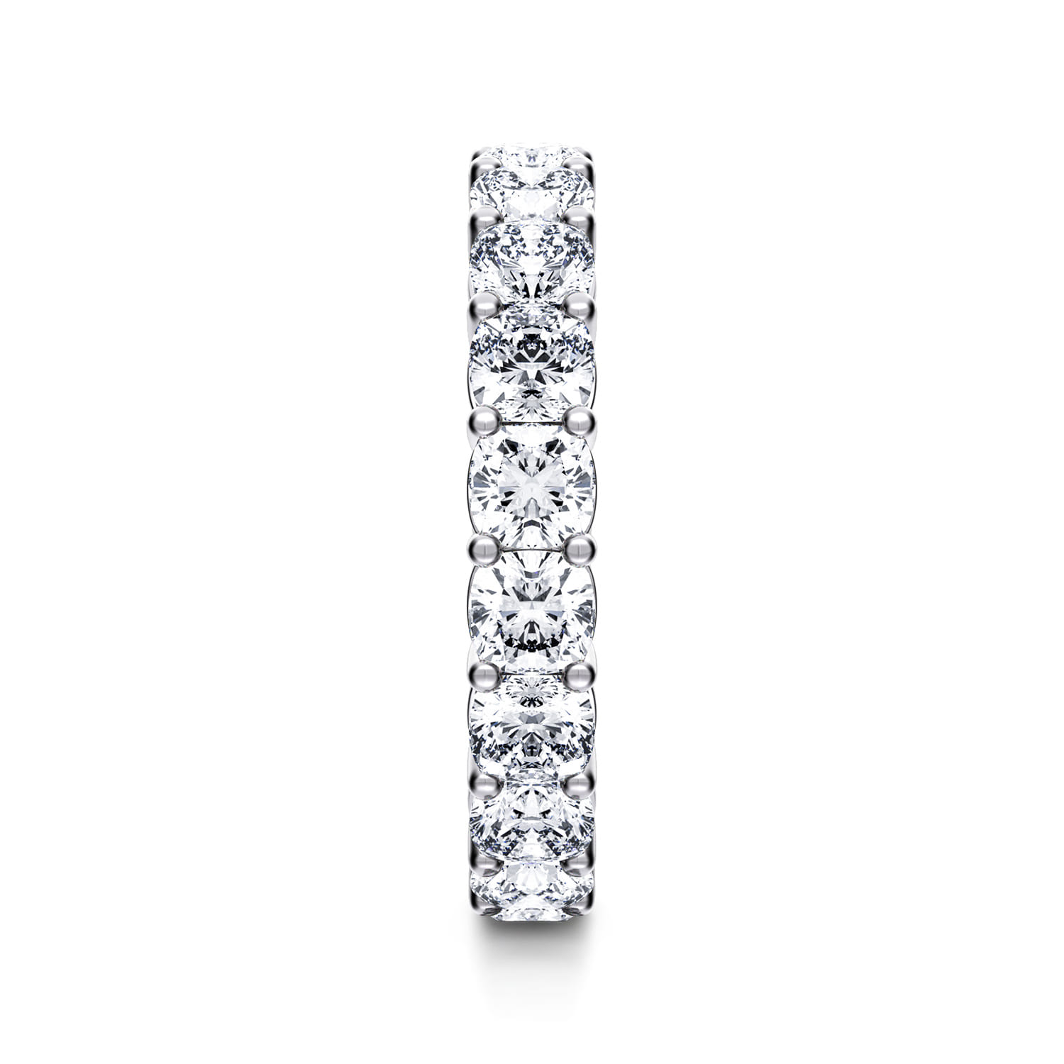Eternity Band Wedding Ring in 14k White Gold with Cushion Cut Natural Diamond at Gabriel & Co. - Shot 4