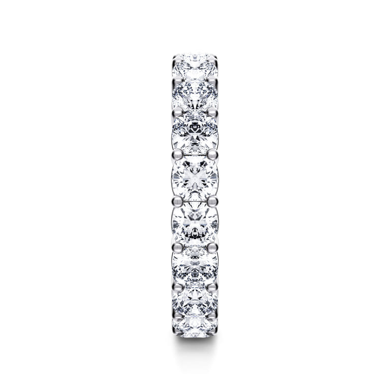 Eternity Band Wedding Ring in 14k White Gold with Cushion Cut Natural Diamond at Gabriel & Co. - Shot 4