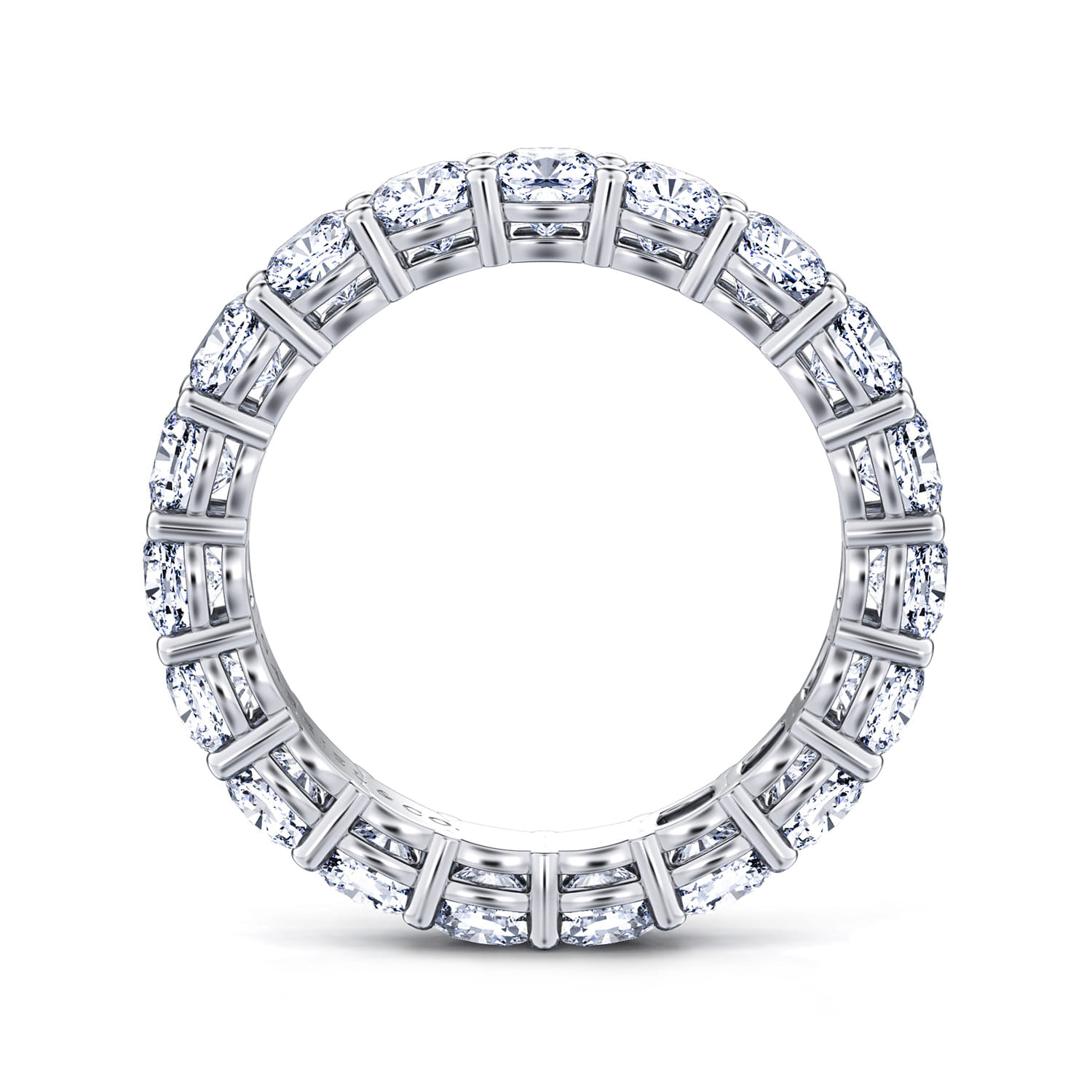 Eternity Band Wedding Ring in 14k White Gold with Cushion Cut Natural Diamond at Gabriel & Co. - Shot 2