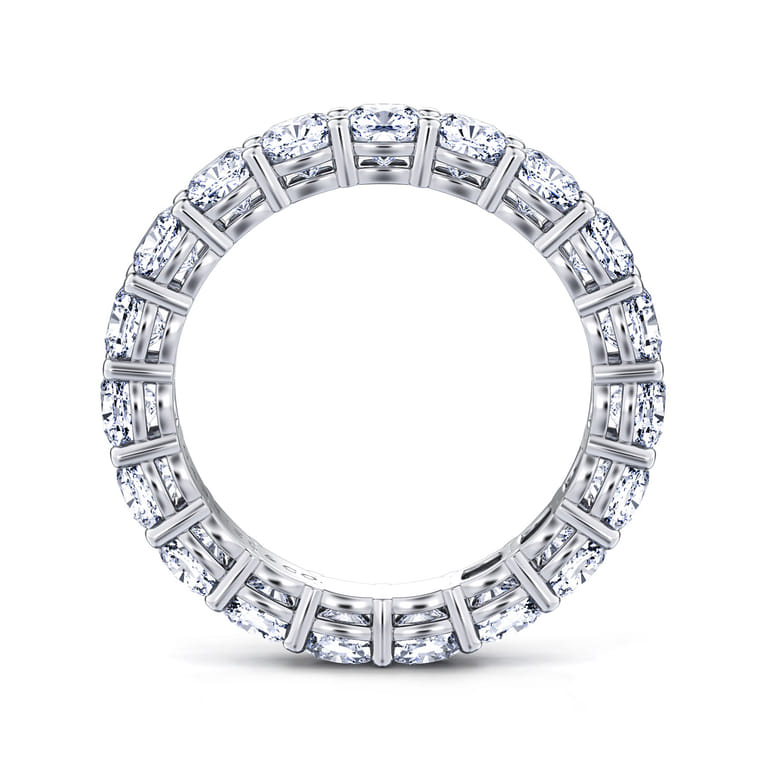 Eternity Band Wedding Ring in 14k White Gold with Cushion Cut Natural Diamond at Gabriel & Co. - Shot 2