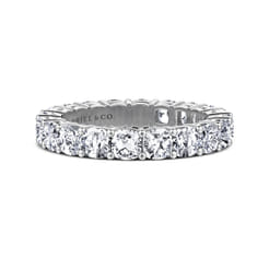 Alexi - 14K White Gold Cushion Cut Shared Prong Diamond Eternity Band