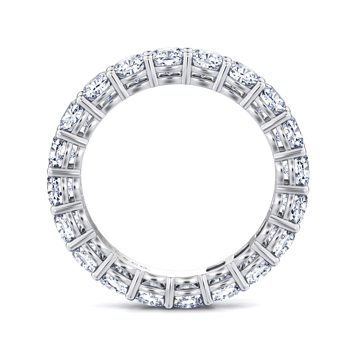 Eternity Band Wedding Ring in 14k White Gold with Cushion Cut Natural Diamond at Gabriel & Co. - Shot 2