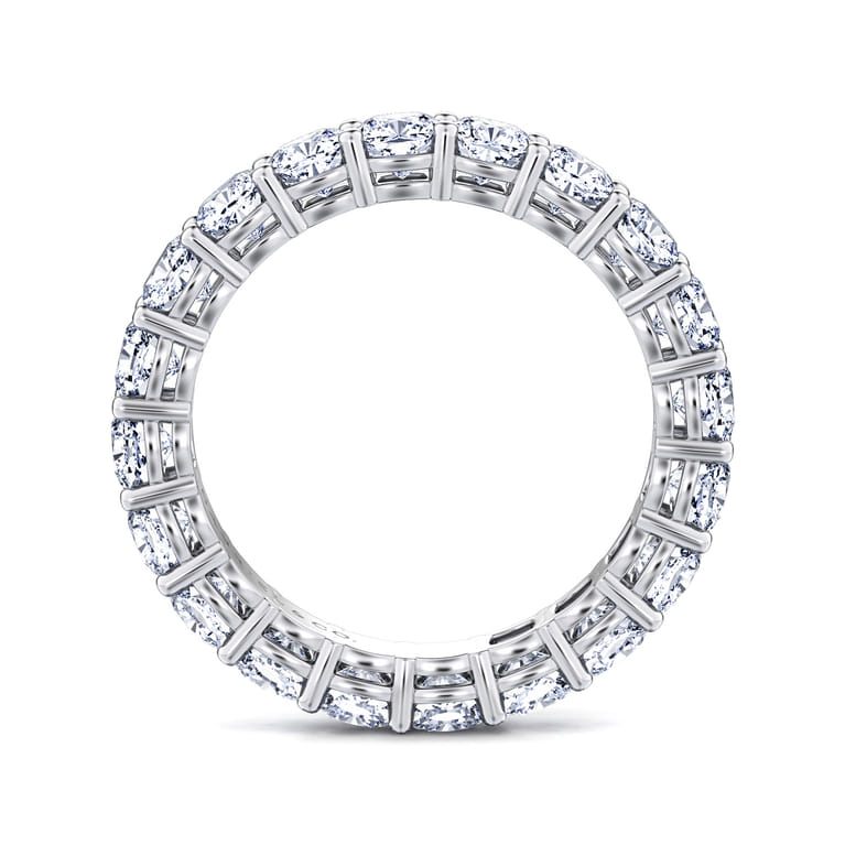 Eternity Band Wedding Ring in 14k White Gold with Cushion Cut Natural Diamond at Gabriel & Co. - Shot 2