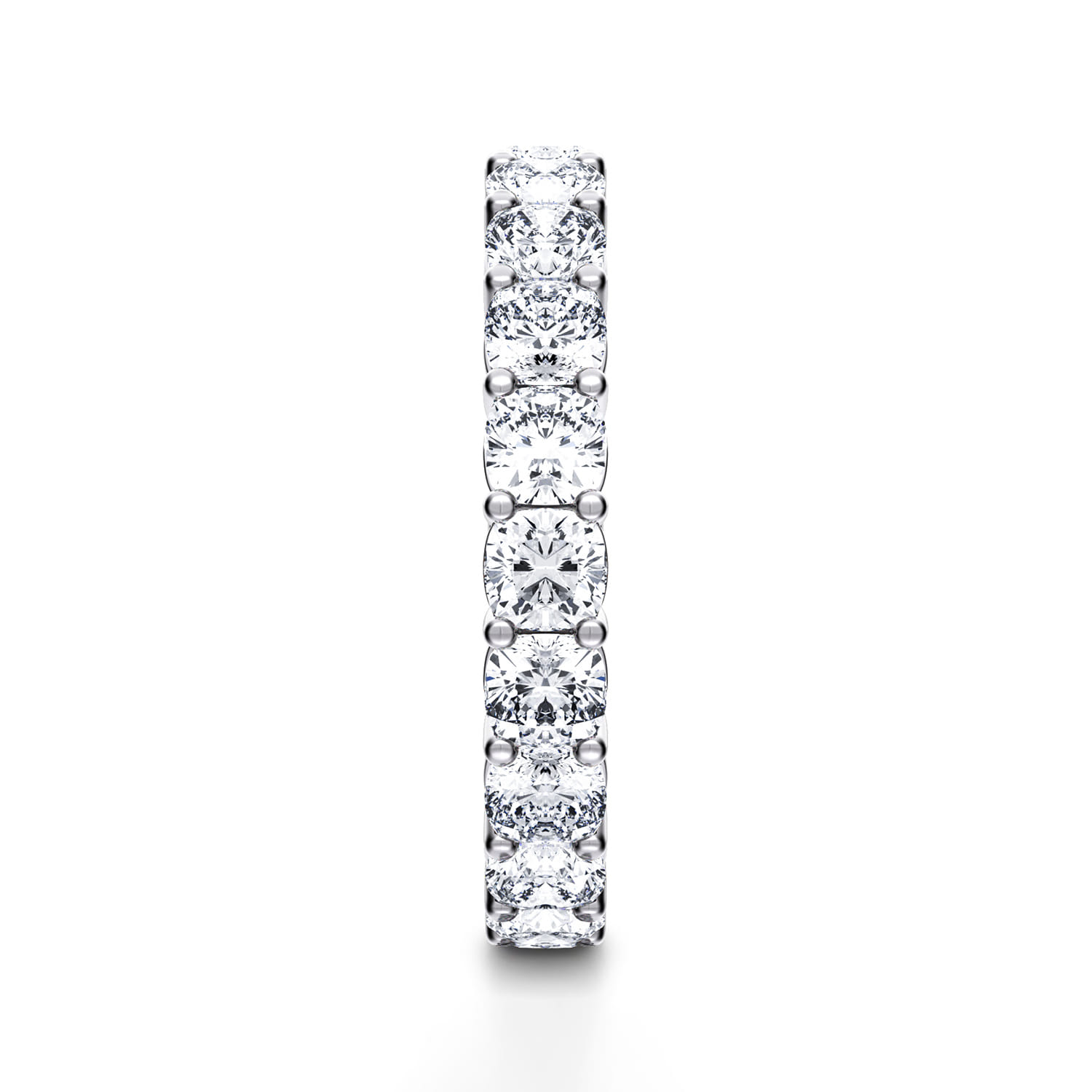Eternity Band Wedding Ring in 14k White Gold with Cushion Cut Natural Diamond at Gabriel & Co. - Shot 4