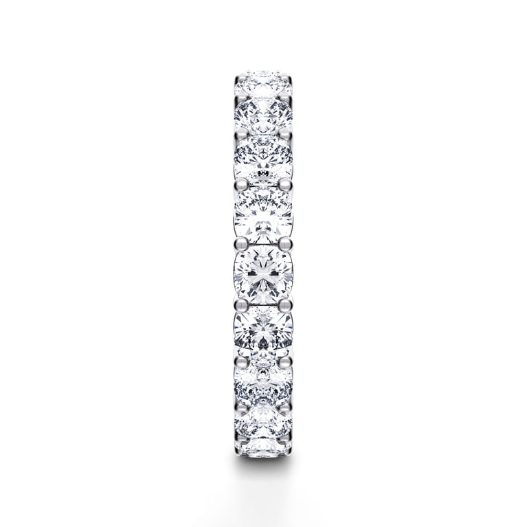 Eternity Band Wedding Ring in 14k White Gold with Cushion Cut Natural Diamond at Gabriel & Co. - Shot 4