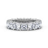 Eternity Band Wedding Ring in 14k White Gold with Cushion Cut Natural Diamond at Gabriel & Co.