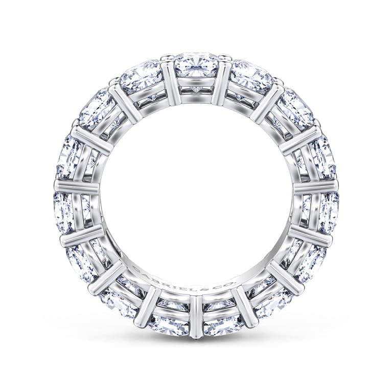 Eternity Band Wedding Ring in 14k White Gold with Cushion Cut Natural Diamond at Gabriel & Co. - Shot 2
