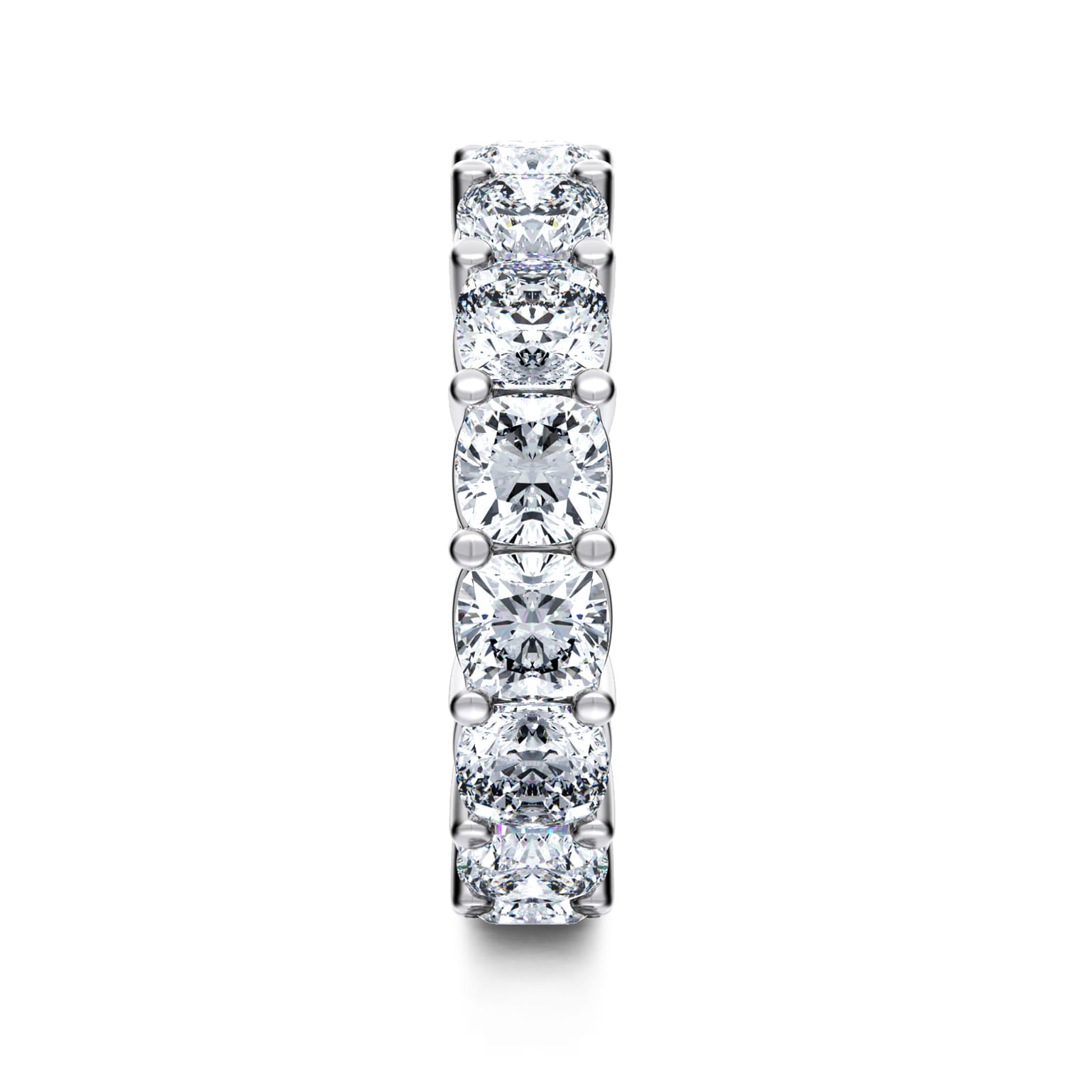 Eternity Band Wedding Ring in 14k White Gold with Cushion Cut Natural Diamond at Gabriel & Co. - Shot 4