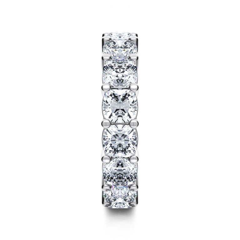 Eternity Band Wedding Ring in 14k White Gold with Cushion Cut Natural Diamond at Gabriel & Co. - Shot 4