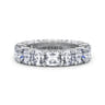 Eternity Band Wedding Ring in 14k White Gold with Cushion Cut Natural Diamond at Gabriel & Co.