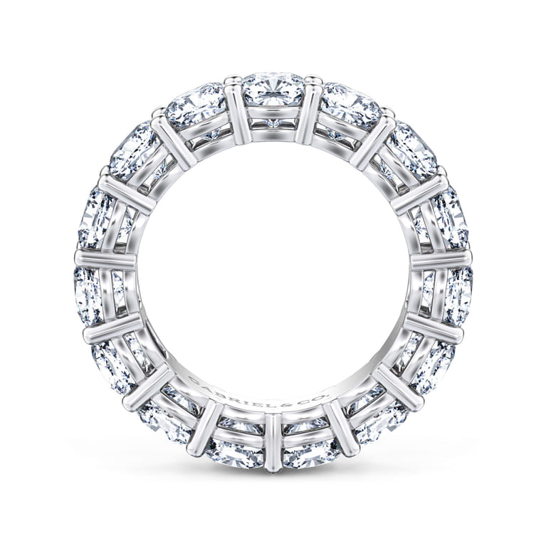 Eternity Band Wedding Ring in 14k White Gold with Cushion Cut Natural Diamond at Gabriel & Co. - Shot 2